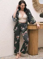 Sabahlık, Bralet ve Pantolon Takım Anıl 5672 Koyu Yeşil